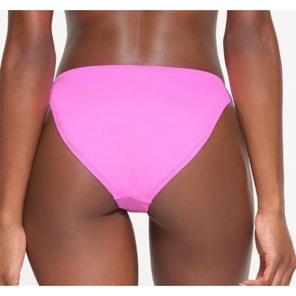 Skims Recycled Swim Women Size 4X Mid Coverage Bikini Bottom Pink Taffy NEW
